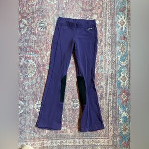 Kerrits Girls Large Purple Bootcut Riding Pants with Black Knee patches